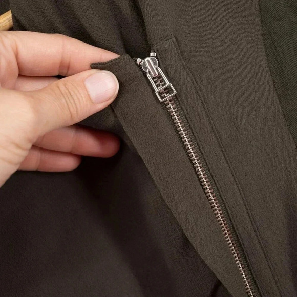 Aritzia Babaton Olivier Draped Zip lightweight front Jersey Moto sweater/jacket - Picture 3 of 7